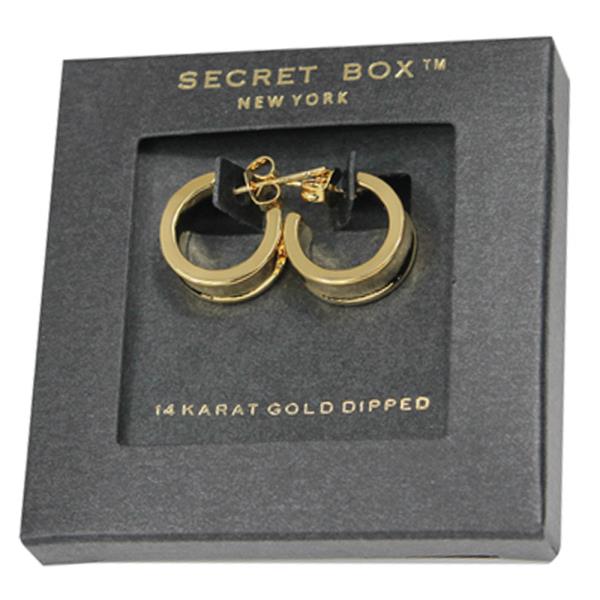14K GOLD DIPPED ROUND METALLIC HOOP EARRING