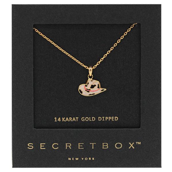 14K GOLD DIPPED WESTERN COWBOY HAT NECKLACE