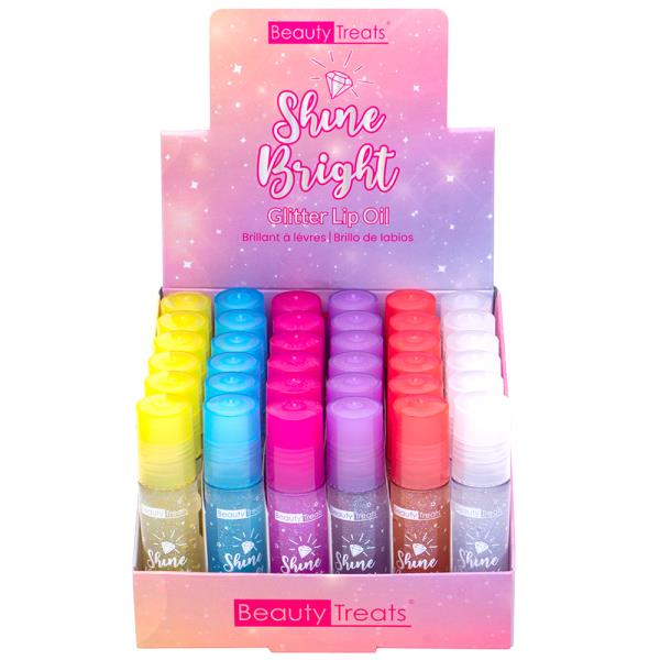 BEAUTY TREATS SHINE BRIGHT GLITTER LIP OIL (36 UNITS)