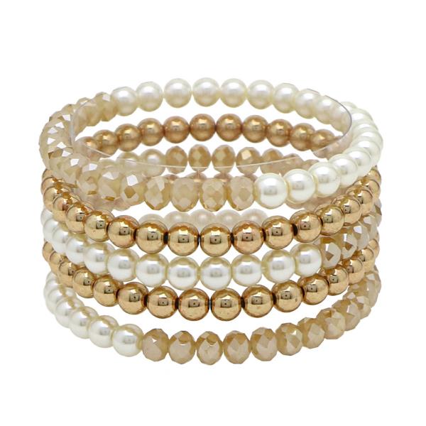 5 ROW MIXED BEAD BRACELET