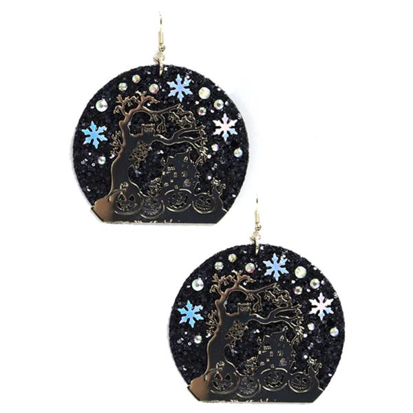 HALLOWEEN GLITTER DANGLE EARRING