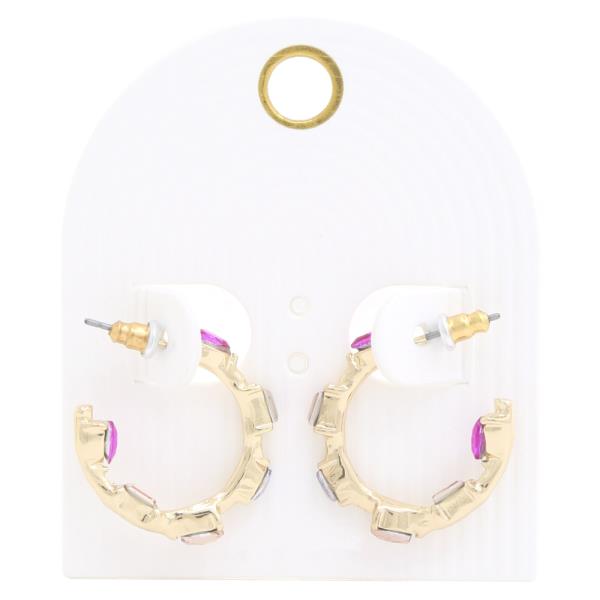 TEARDROP CRYSTAL OPEN CIRCLE EARRING