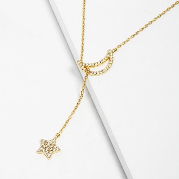 MOON STAR CHARM NECKLACE