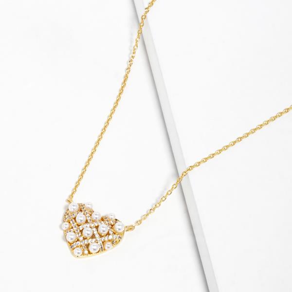 HEART PEARL BEAD NECKLACE