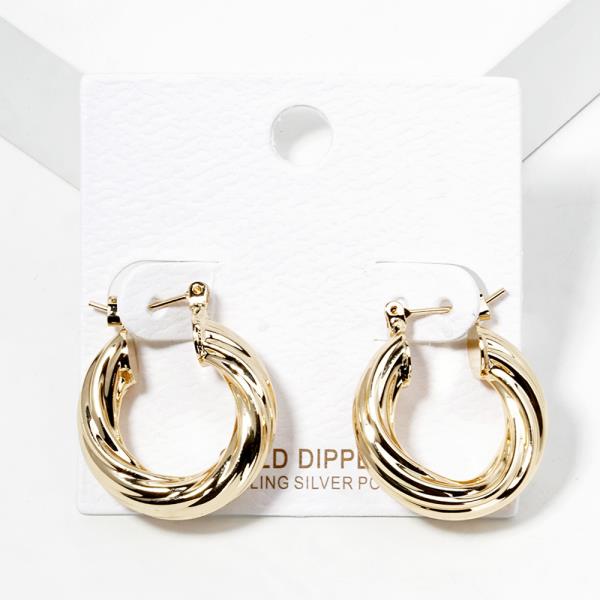 GOLD DIPPED TWISTED HOOP EARRING