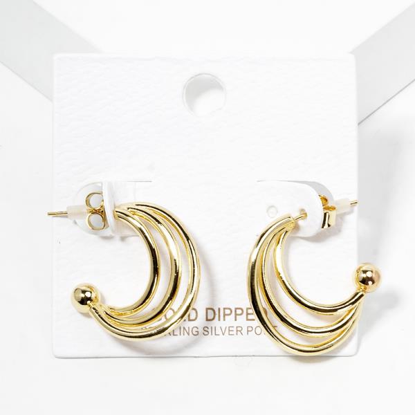 GOLD DIPPED TRIPLE OPEN HOOP EARRING