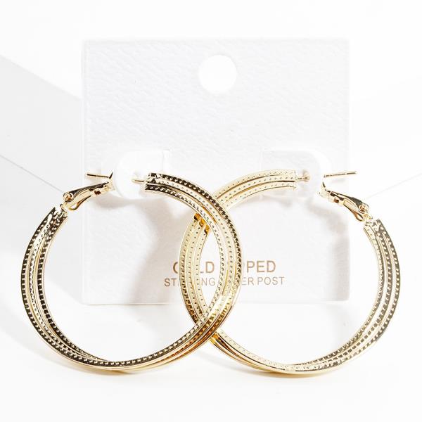 GOLD DIPPED TRIPLE HOOP EARRING