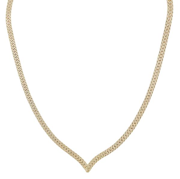 WIDTH SNAKE CHAIN V SHAPE NECKLACE