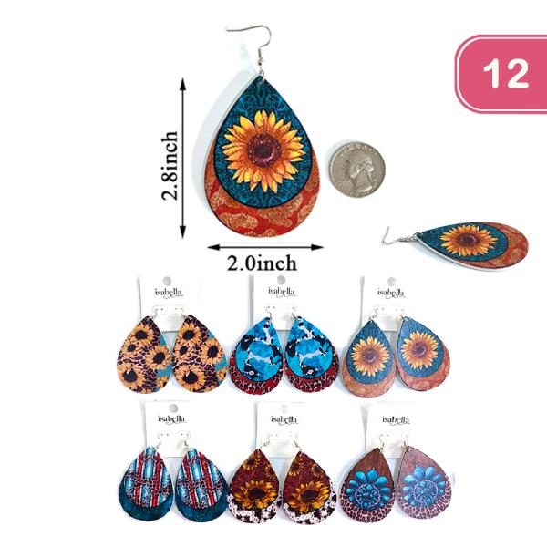 FASHION SUNFLOWER EARRING (12UNITS)