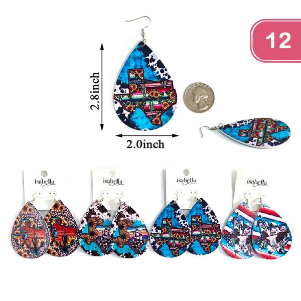 FASHION OVOL SUNFLOWER EARRING (12UNITS)