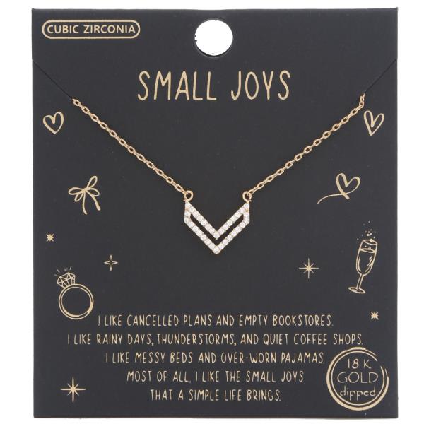 18K GOLD RHODIUM DIPPED CHEVRON CHARM NECKLACE