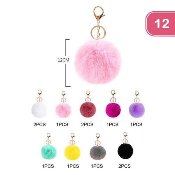 POM POM KEYCHAIN (12 UNITS)