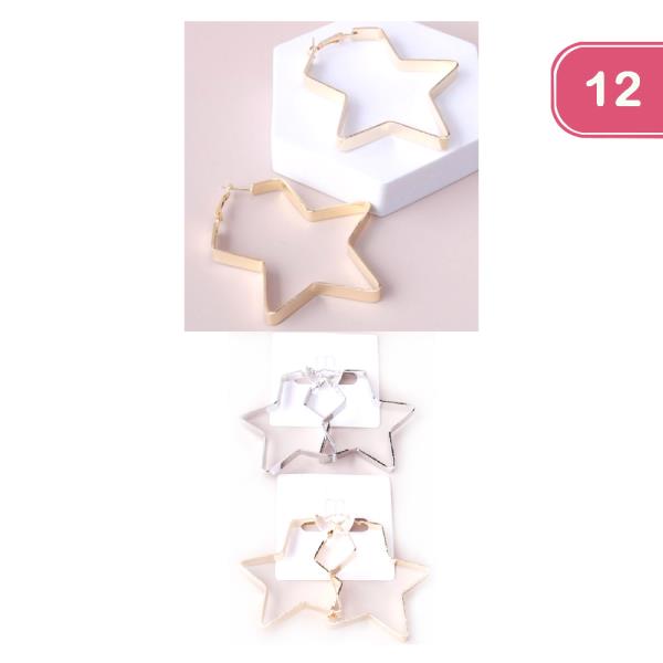 STAR BAR HOOP EARRING (12UNITS)