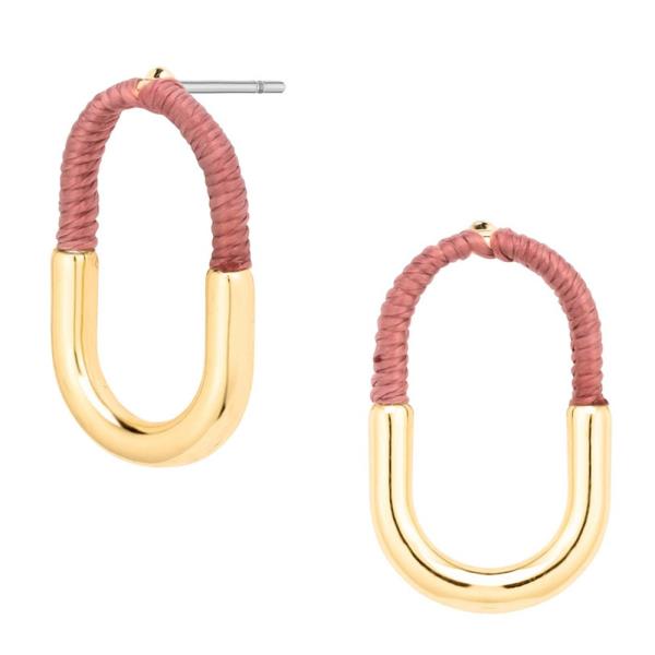 THREAD OVAL METAL EARRING