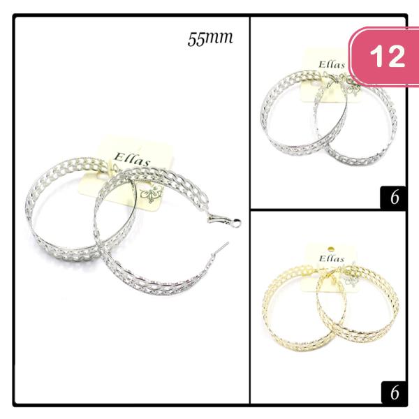FASHION METAL HOOP EARRING (12UNITS)