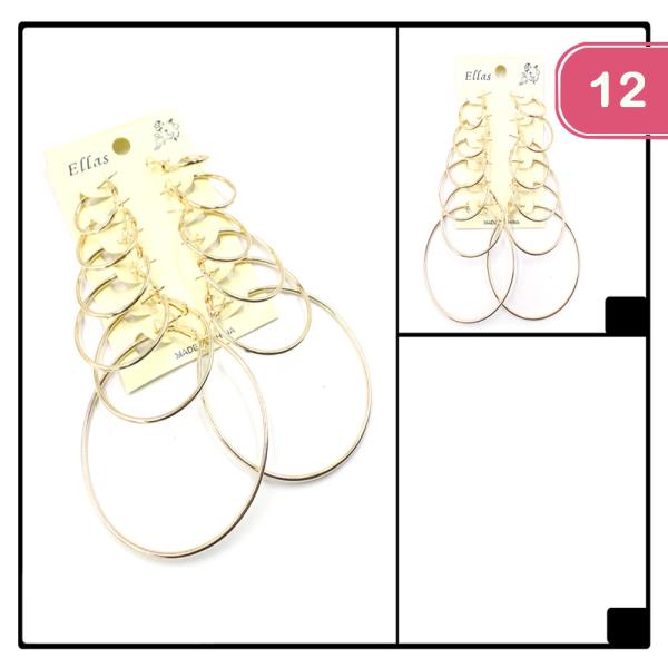6 PAIRS MULTI HOOP EARRING (12 UNITS)