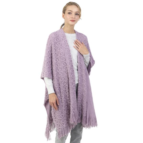 SOLID COLOR WOVEN DRIPPING CAPE