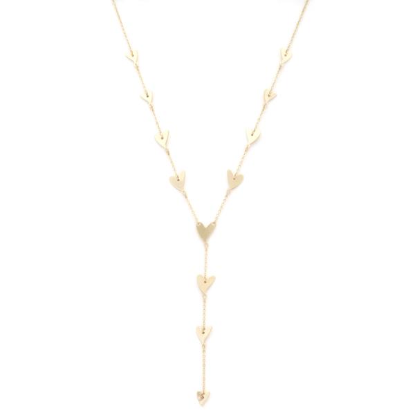 ABSTRACT HEART LINK Y SHAPE NECKLACE