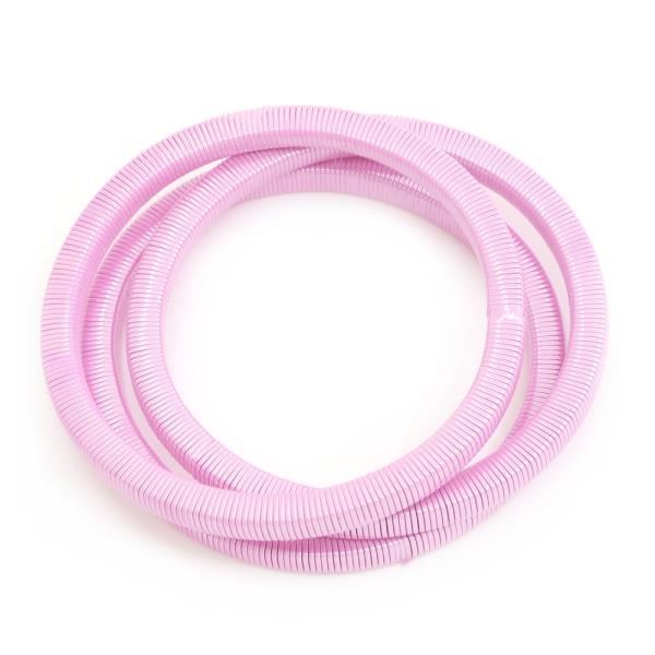 PINK METAL STRETCH BRACELET SET