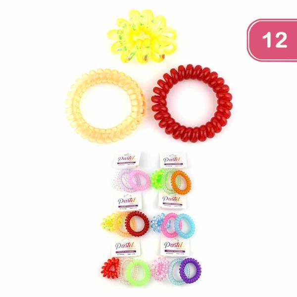 FASHION SPIRAL HAIR TIE(12UNITS)