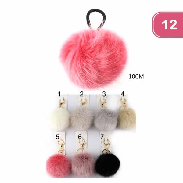 FASHION POMPOM HAIR TIE(12UNITS)
