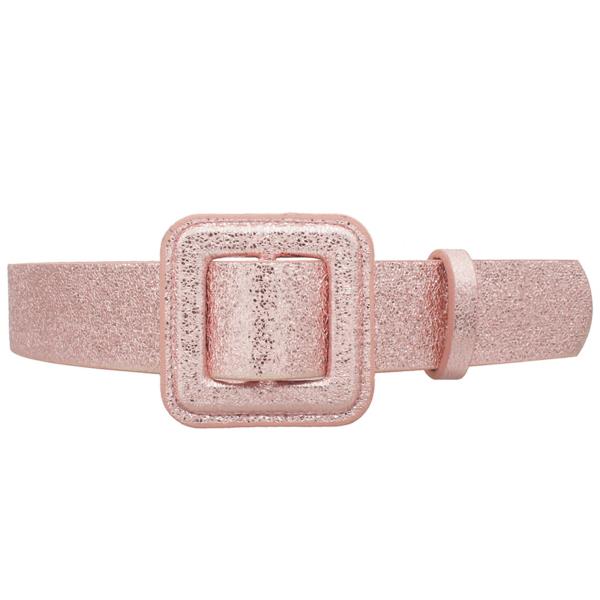 GLITTER FOIL SQUARE COVER BUCKLE BELT