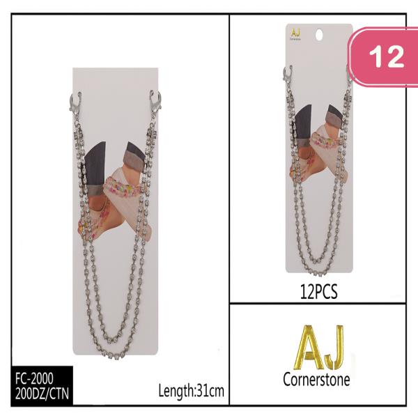FASHION RHINESTONE SHOE CHAIN(12UNITS)