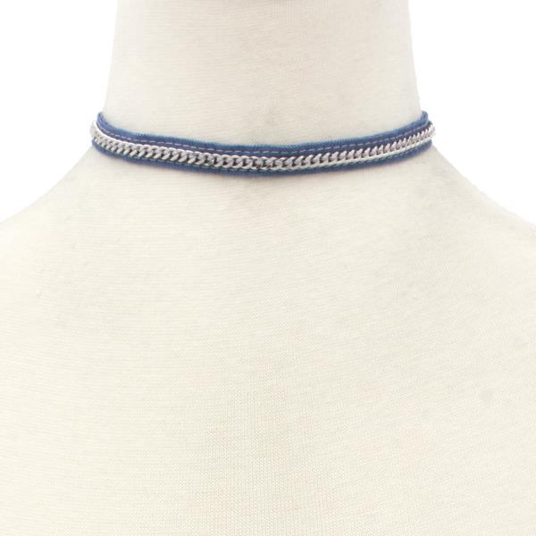 SODAJO CHAIN DENIM CHOKER NECKLACE