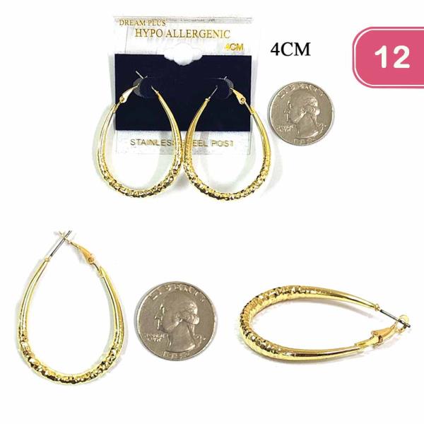 FASHION STAINLESS STEEL POST EARRING (12UNITS)