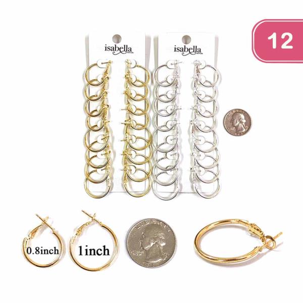 FASHION HOOP EARRING(12UNITS)