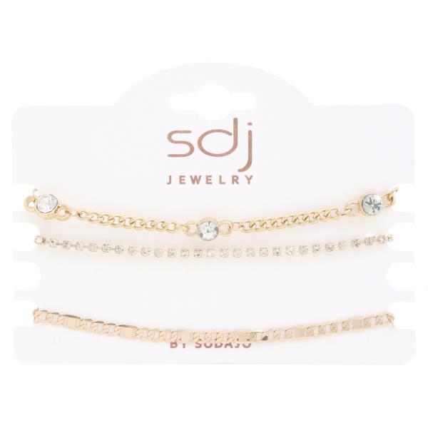 SODAJO RHINESTONE METAL BRACELET SET