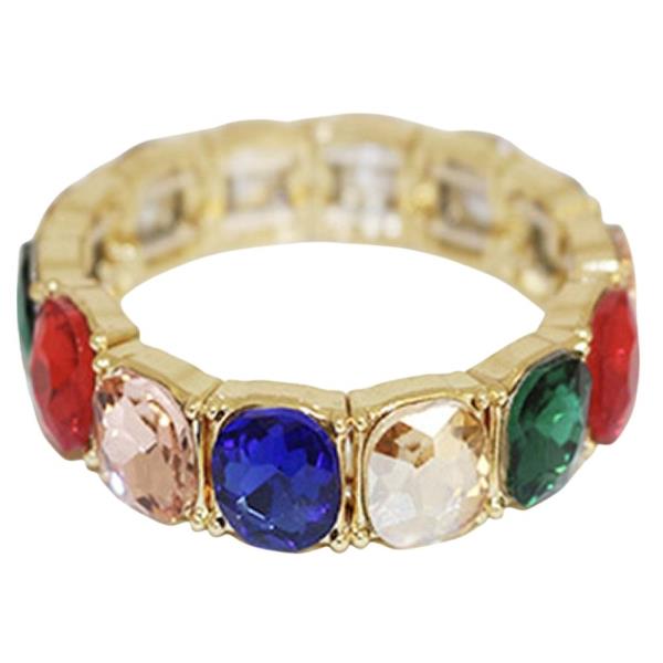CRYSTAL STONE SQUARE STRETCH BRACELET