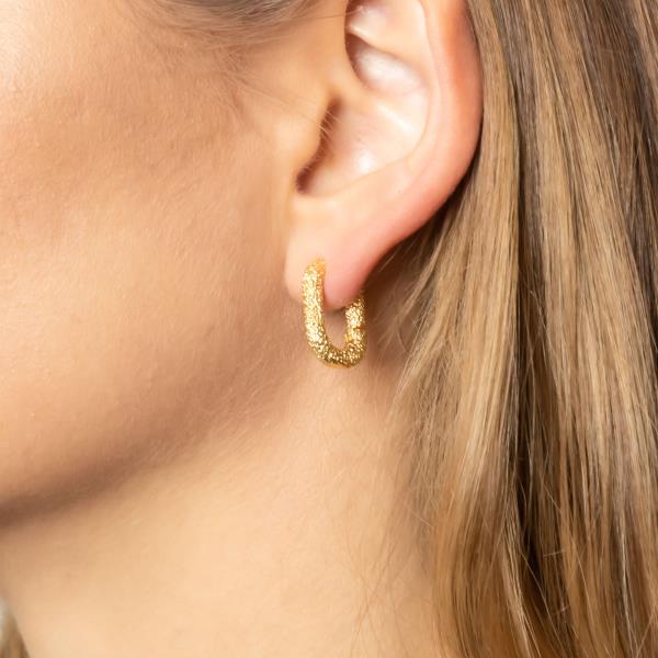 14K GOLD/WHITE GOLD DIPPED HUGGIE HOOP EARRING