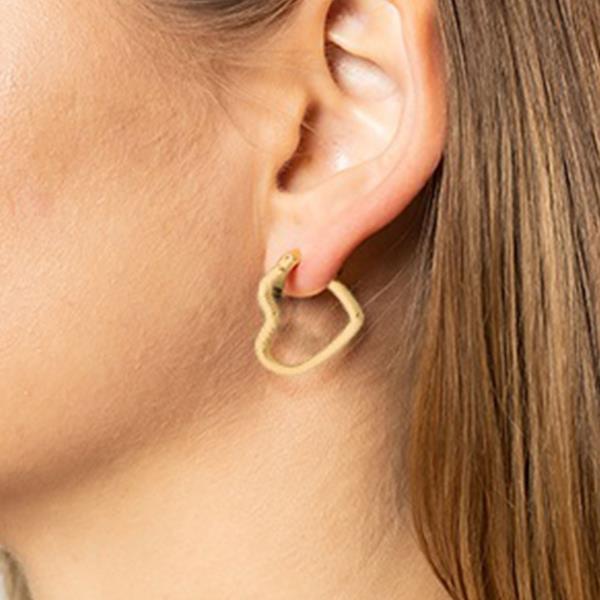 14K GOLD/WHITE GOLD DIPPED HEART SHAPE PIN CATCH EARRING