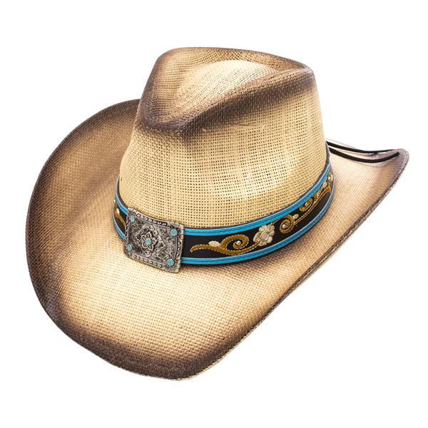 WESTERN FLOWER PATTERN DESIGN STRAW HAT