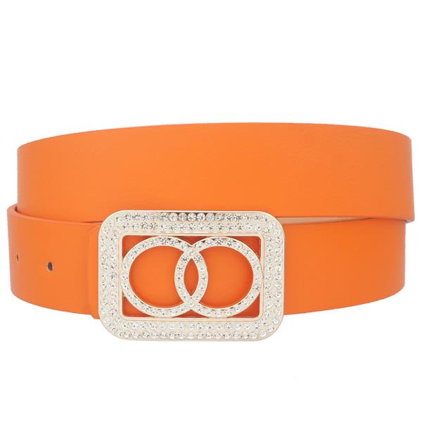 DOUBLE CIRCLE ENCASED RS BUCKLE BELT