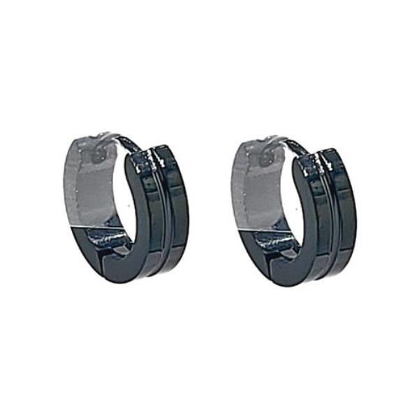 Stainless Steel Center Line Huggie Earrings