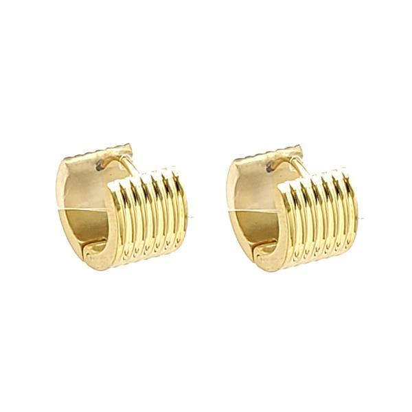 Stainless Steel Spring Wide Huggie Earrings