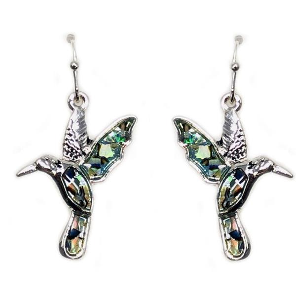 ABALONE HUMMING BIRD EARRING