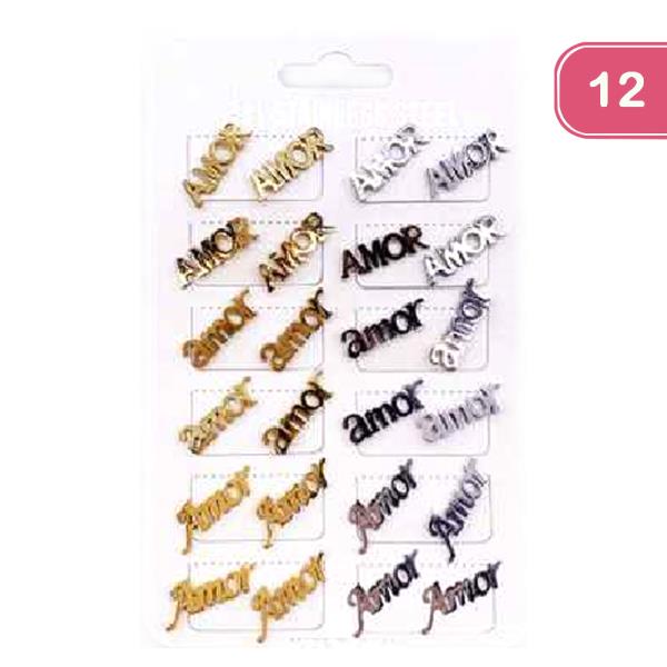 FASHION AMOR STUD EARRING (12UNITS)