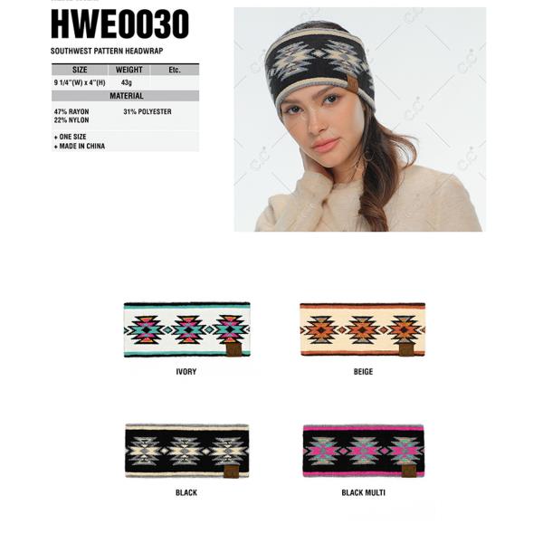 CC SOUTHWEST PATTERN HEADWRAP