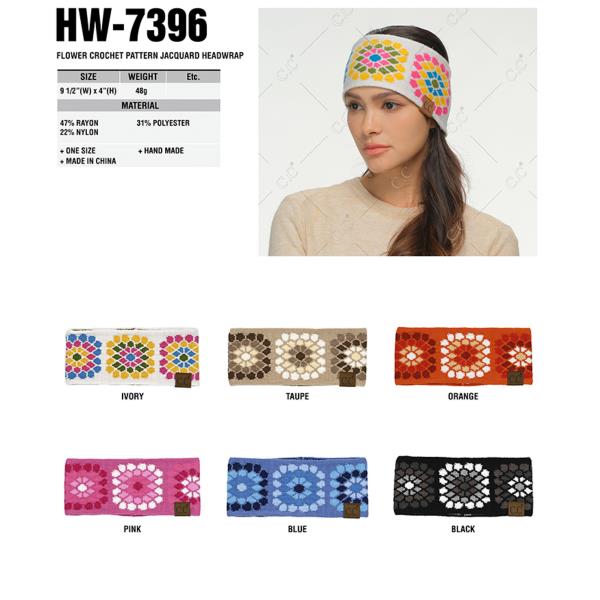 CC FLOWER CROCHET PATTERN JACQUARD HEADWRAP