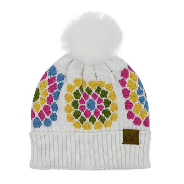 CC 5MM MINI FLAT MIXED COLOR SEQUINS BEANIE HAT