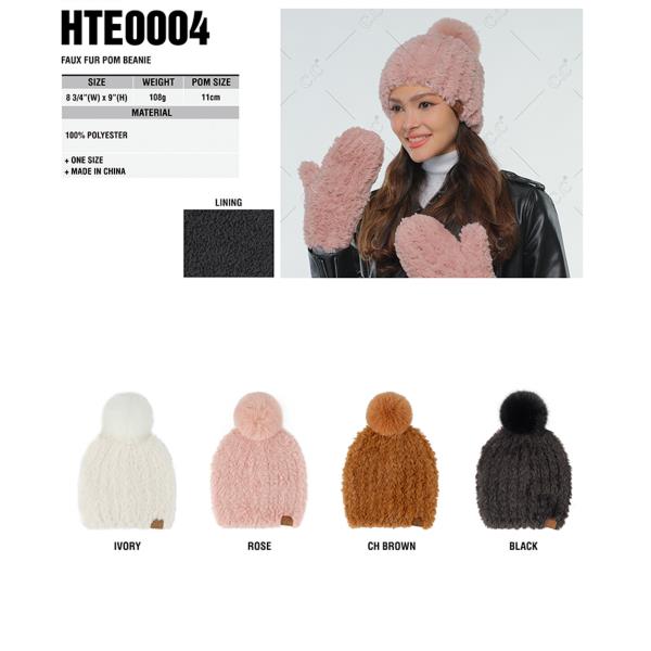 CC FAUX FUR POM BEANIE