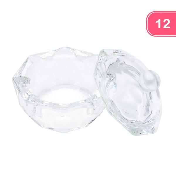 GLASS DAPPEN DISH W COVER (12 UNITS)