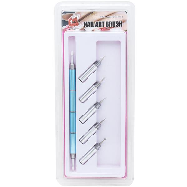 NAIL ART 2 WAY BRUSH DOTTING TOOL SET