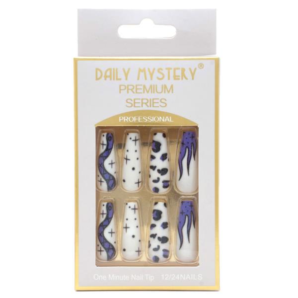 STAR LINES PATTERN NAIL TIPS