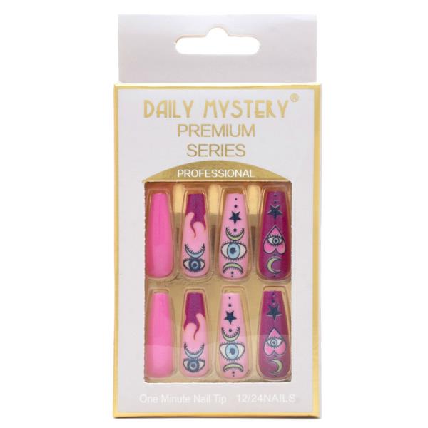 EYE HEART PATTERN NAIL TIPS (12 UNITS)