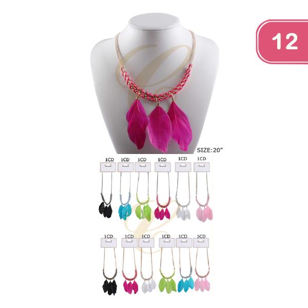 FASHION FEATHER NECKLACE(12UNITS)