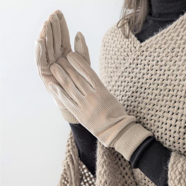 CORDUROY VELVET GLOVES WITH SMART TOUCH